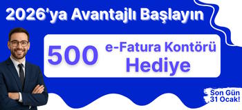 Yeni üyeliklerde 500 eFatura kontörü hediye!...